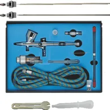 Новые 3 советы высокой точности 0,2/0,3/0,5 мм двойного действия Аэрограф Комплект с воздушный шланг для макияж тату хобби модель корабля