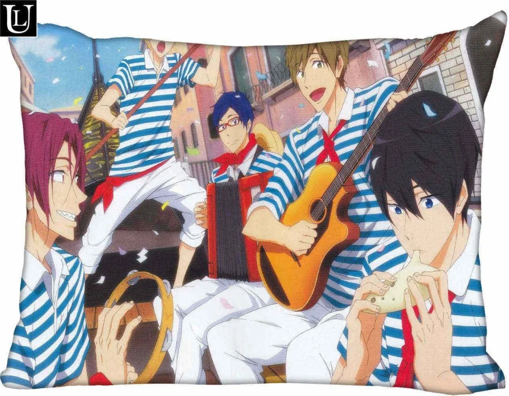 Изготовленный на заказ бесплатно Iwatobi Плавание клуб прямоугольник подушка чехол