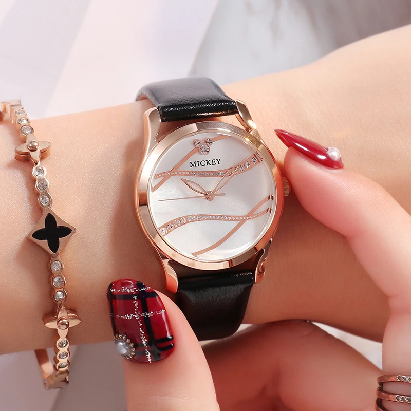 

Disney Women Watches Luxury Fashion Mickey Mouse Ladies Watch with Diamonds Montre Femme bayan saati horloges reloj para mujer
