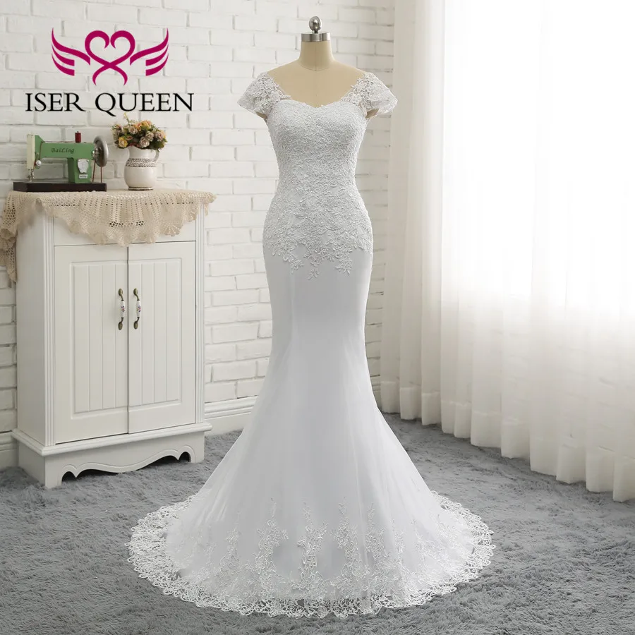 

Vintage Embroidery Appliques Beautiful Lace Mermaid Wedding Dresses 2019 Vestido De Novia Boho Wedding Dress Bride Dress W0200
