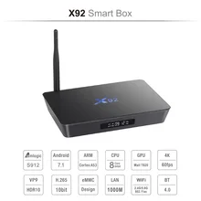 X92 мини приставка Android 7,1 Smart tv box 2 Гб 16 Гб Восьмиядерный Amlogic S912 5 ГГц 3 ГБ 32 ГБ Беспроводной Wi-Fi медиаплеер ТВ приставка