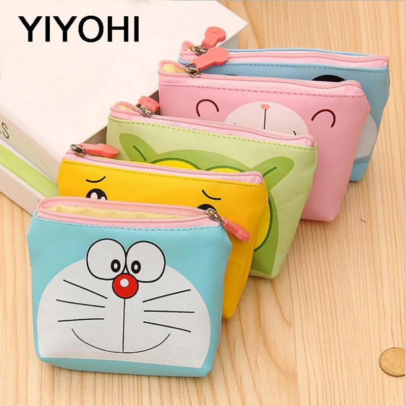 

YIYOHI PU Cute Style Novelty Beautiful Gril Zipper Plush Square Panda /Duck/Bear Coin Purse Kawaii Children Bag Women Wallets
