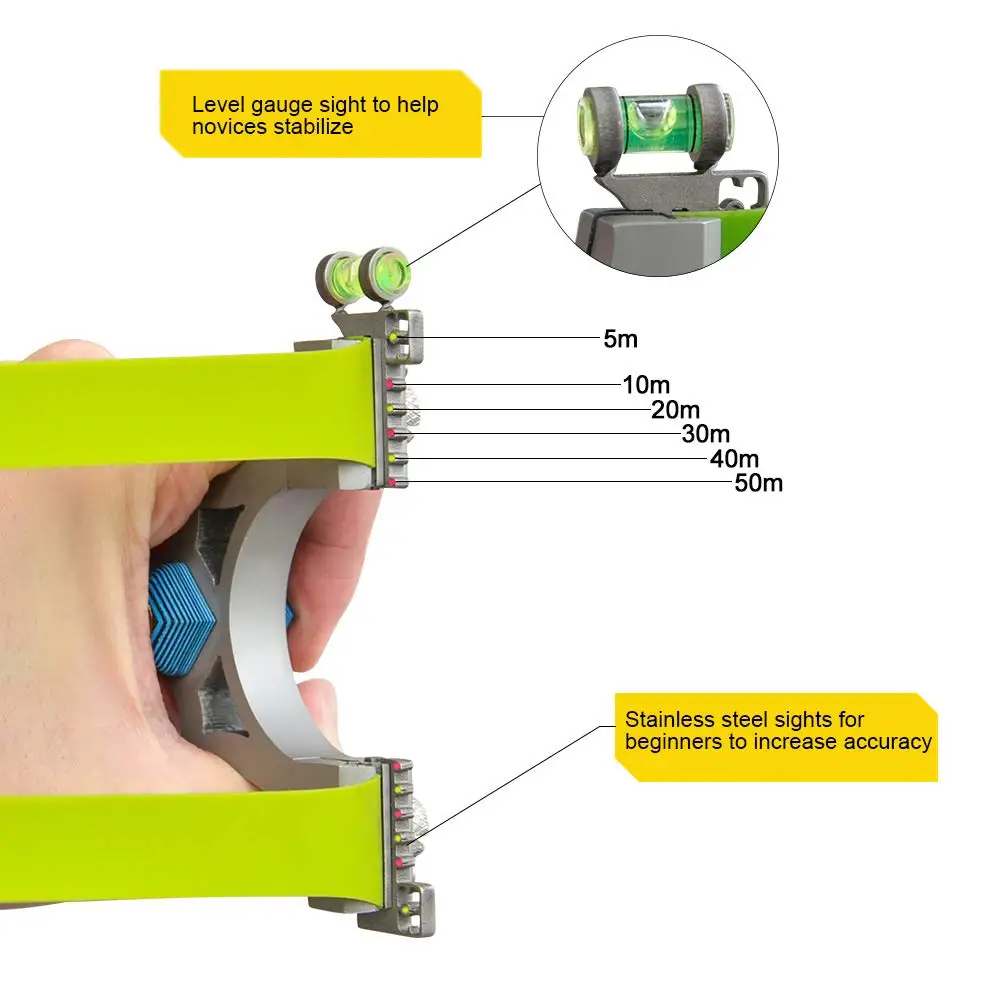 Toparchery нержавеющая сталь Рогатка с 2 резинки для охоты взрослых Открытый Рогатка прицел Sling Shot