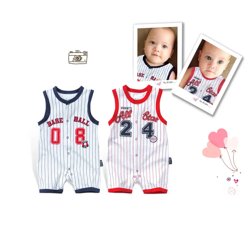 

Spring Summer newborn Baby Romper Cotton Clothes short sleeve Infant girl boy Jumpsuit Child Basketball Thin crawling Clothes