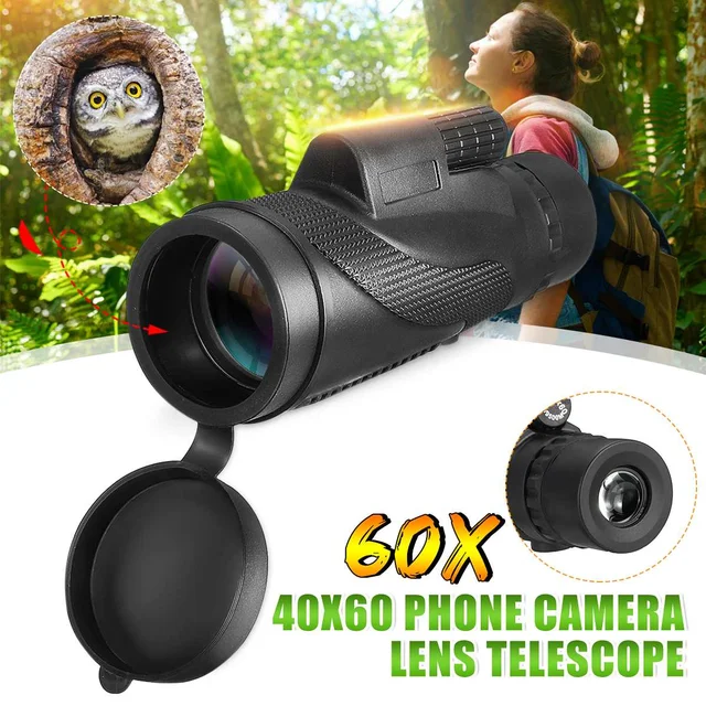 US $12.14 Monocular 40x60 Powerful Binoculars High Quality Zoom Great Handheld Telescope lll night vision Mil