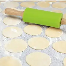 DHL 50 шт./лот силиконовая Скалка деревянная ручка помадка тесто ролик палку для детей выпечки инструменты аксессуары для дома Кухня