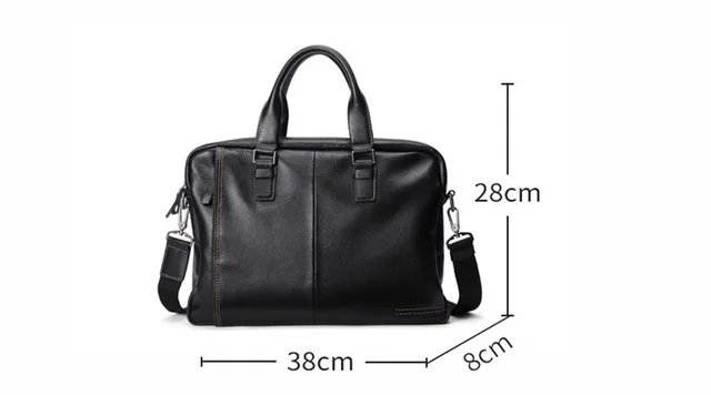 2018 nowy naturalny Cowskin 100% prawdziwej skóry męskie Aktówka moda duża pojemność torba biznesowa czarny mężczyzna ramię Laptop Bag -