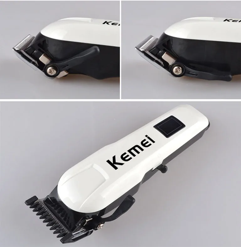 Professional Kemei Titanium Blade Electric Haircut Cutting Machine Barber + limit comb for kids adult men 110-240V
