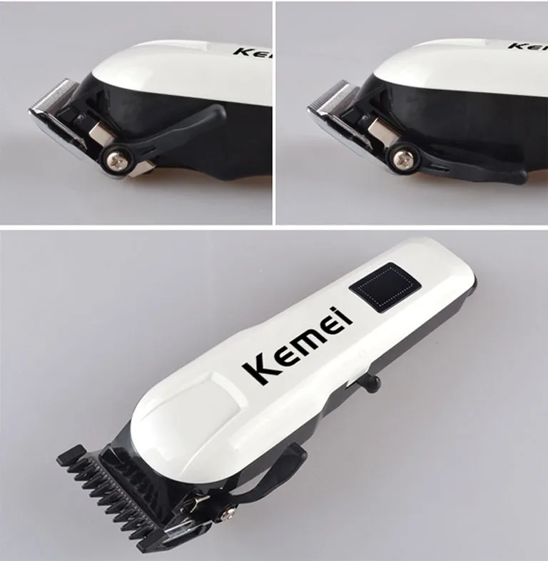 Professional Kemei Titanium Blade Electric Haircut Cutting Machine Barber + limit comb for kids adult men 110-240V Professional Kemei Titanium Blade Electric Haircut Cutting Machine Barber + limit comb for kids adult men 110-240V