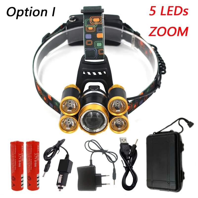 Litwod Z35 Headlight 15000 Lm headlamp CREE XML T6 LED Head Lamp Flashlight Torch head light with 18650 battery 4 mode Lanterna - Испускаемый цвет: Option I