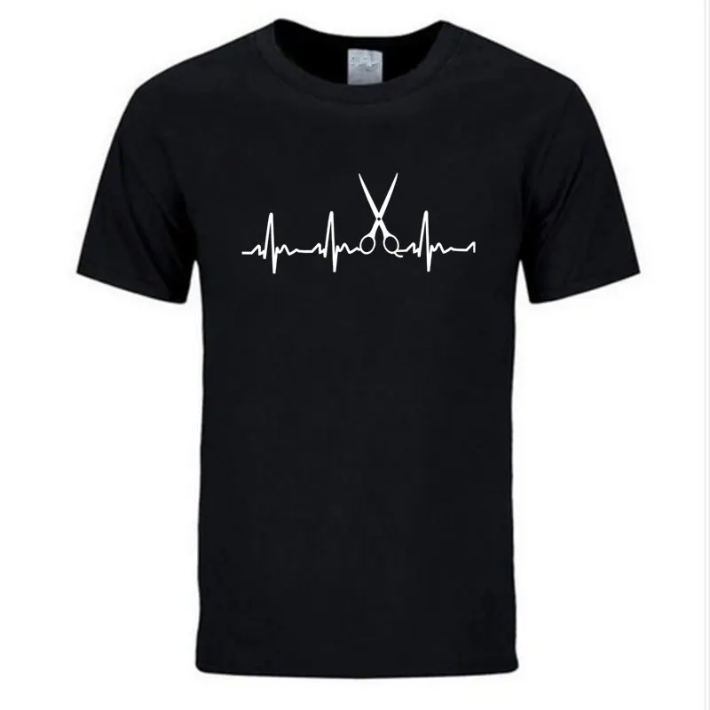 

Summer Brand Clothing Hairdresser T Shirts Men Cool Hair Printed Shirt Short Sleeve Cotton Barber T-shirts Tops