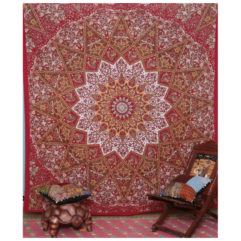 Indian Mandala Tapestry, 145x145cm, tapestry fabric, wall mandala ...