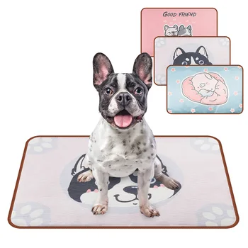 

Pet Sleep Mat Spring And Summer Fashion Cartoon Pet Ice Sleep Pad Printing Ice Silk Foldable Detachable Dog Mat Pet Supplies