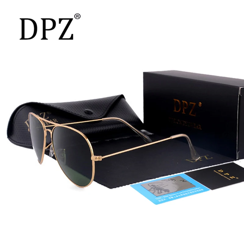 

2019 DPZ Brand pilot Polarized Sunglasses G15 Men Women Colorful Reflective 60mm Lens Eyewear Accessories rays Sun Glasses