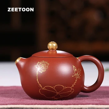 

100cc Authentic Yixing Teapot Master Handmade China Health Purple Clay Kung Fu Tea Set Dahongpao Mud Mini Lotus Zisha Xi Shi Pot