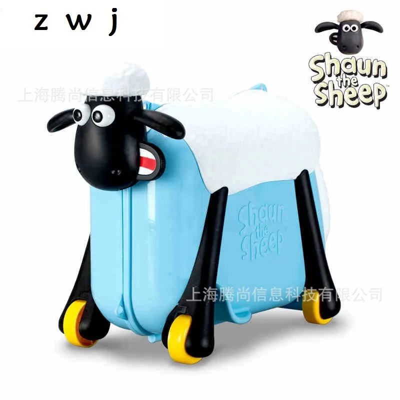 

Shaun the Sheep Riding suitcase luggage bag ride children's toy cartoon carry on spinner rolling luggage