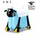 Shaun the Sheep Riding suitcase luggage bag  ride children's toy cartoon carry on spinner rolling luggage 