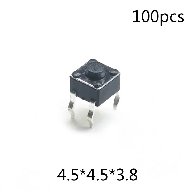 100 Pcs Electrical Tactile Push Button Micro Tact Switches 4-Pin DC 12V