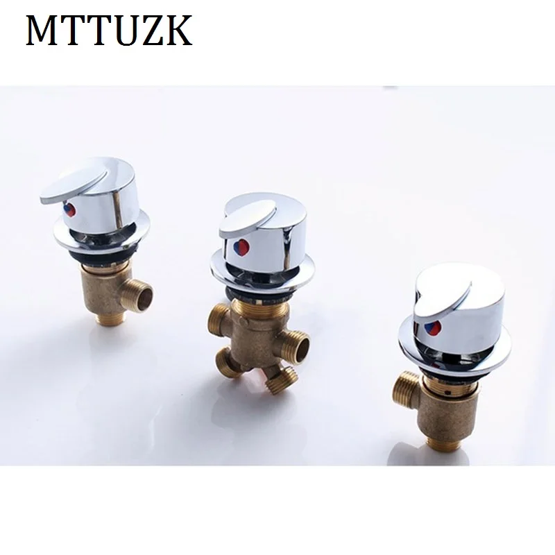 Медный раздельный массажный кран из пяти частей для горячей и холодной воды, переключатель клапана, аксессуары, 3 шт./лот