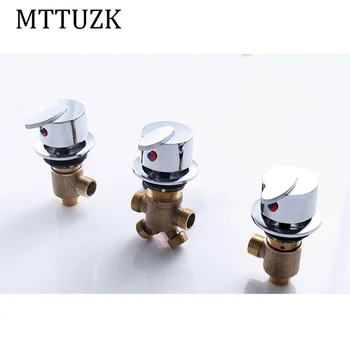 

Free shipping copper split - style massage five - piece water faucet hot and cold water switch valve accessories 3PCS/LOT