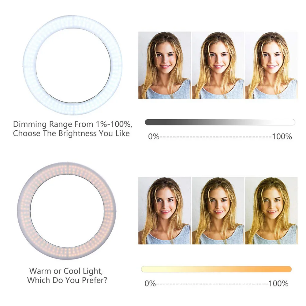 Cadiso 1" дюймовый светодиодный светильник-кольцо, светильник для фотосъемки, светильник ing со штативом, подставка для камеры, смартфона, YouTube, видеосъемка, макияж