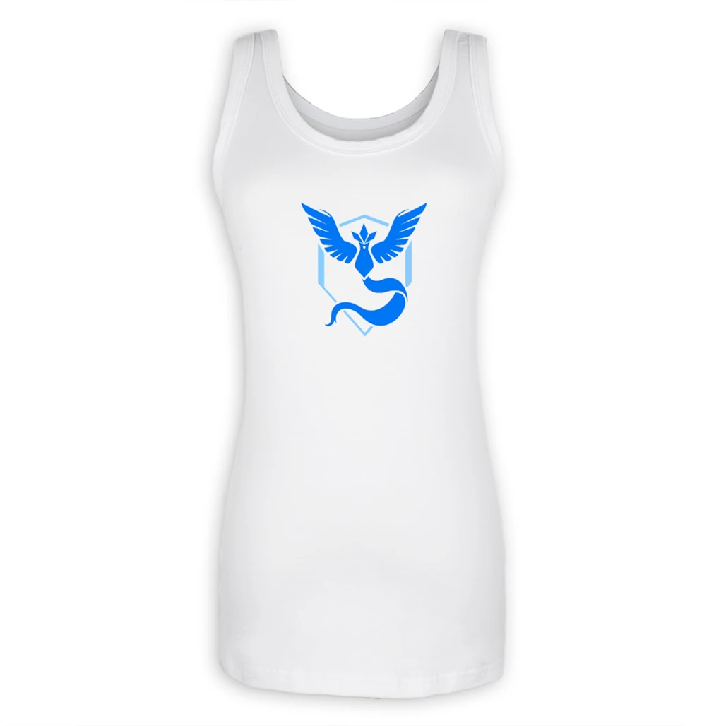 Pokemon Go Game Fans Articuno Zapdos Moltres Team Blue Yellow Red Team Graphic Fitness Tank Tops for Lady Girl Summer Tops Women