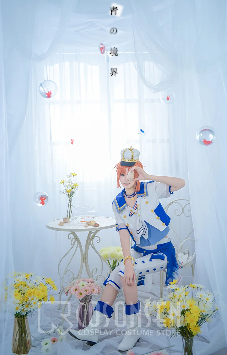 Ансамбль звезды синий граница Tsukinaga Leo костюм моряка для маскарада костюм косплей ONSEN полный комплект