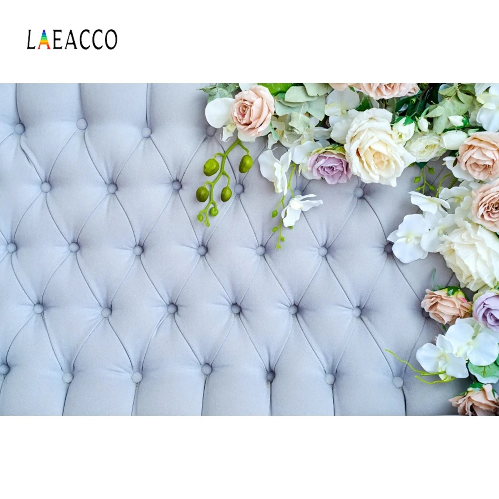 

Laeacco Headboard Surface Flowers Diamond Baby Shower Portrait Customized Photography Photographic Backdrop For Photo Studio