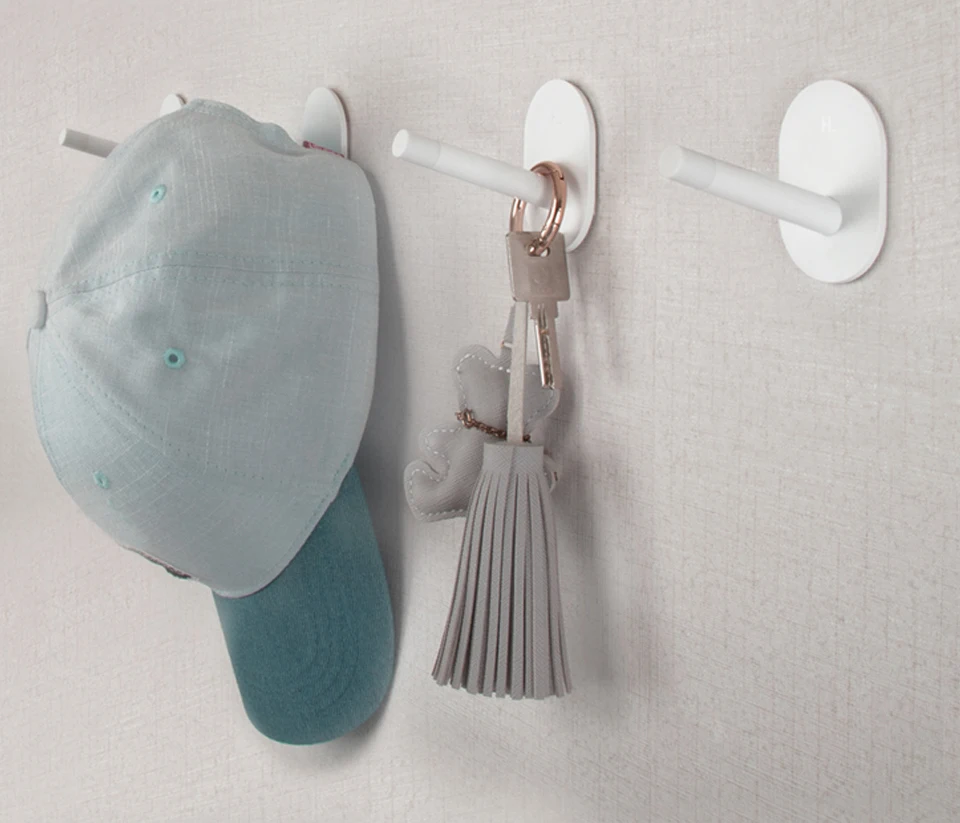3Piece Xiaomi Mijia HL Little Adhesive Multi-function HooksWall Mop Hook Strong Bathroom bedroom Kitchen Wall Hooks 3kg max loa (12)