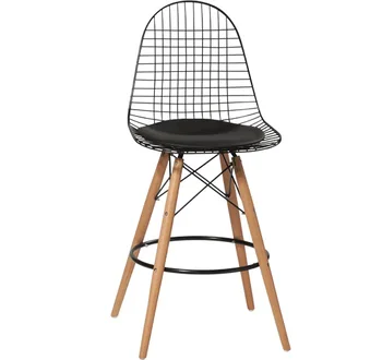 

Minimalist Modern Design Metal Steel and Wood Leg Counter Bar Stool Bar dining Chair Famous Design Bar Furniture-powder coating
