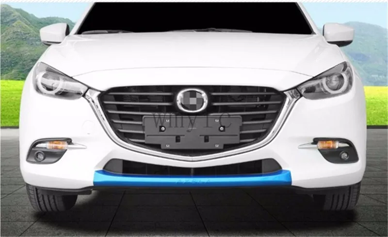 Автомобиль-Стайлинг ABS переднего бампера решетка отделка декоративные модификации тела изюминкой бар для Mazda 3 Axela 2017