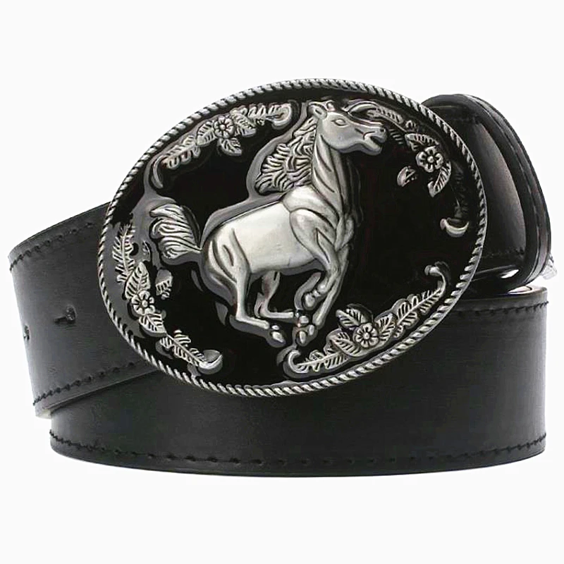 Западный стиль ковбоя мужской ремень horse КОЖА Тотем courser верховой езды металлической пряжкой скачки кожаный ремень конь животного логотип