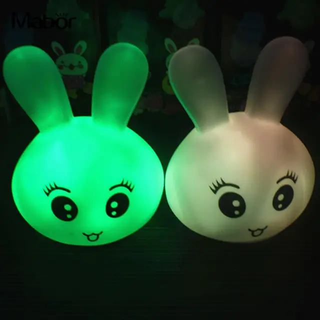 2PCS LED Animal Rabbit Head Shape Desk Night Light Home Atmosphere Lighting