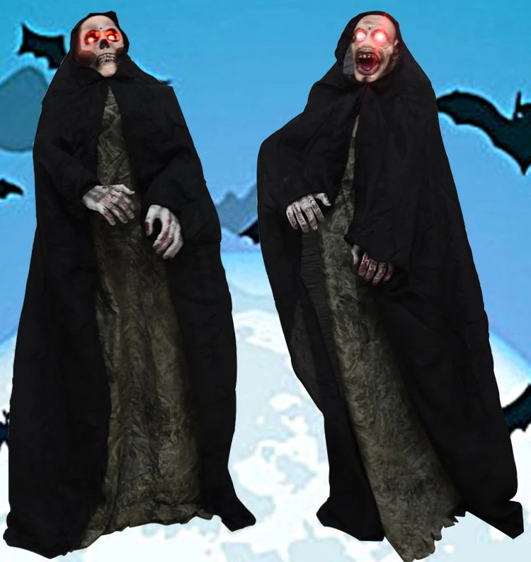 Cosplay&ware Halloween Party Decorations Horror Layout Crawling Ghosts Voice Control Toy Electric Eye Glow Ghost Haunted Prop -Cosplayware Store