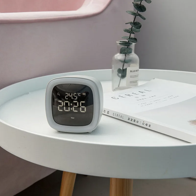 ТВ ночник будильник светодиодный дисплей с термометром многофункциональные часы прикроватные детские многофункциональные часы для сна