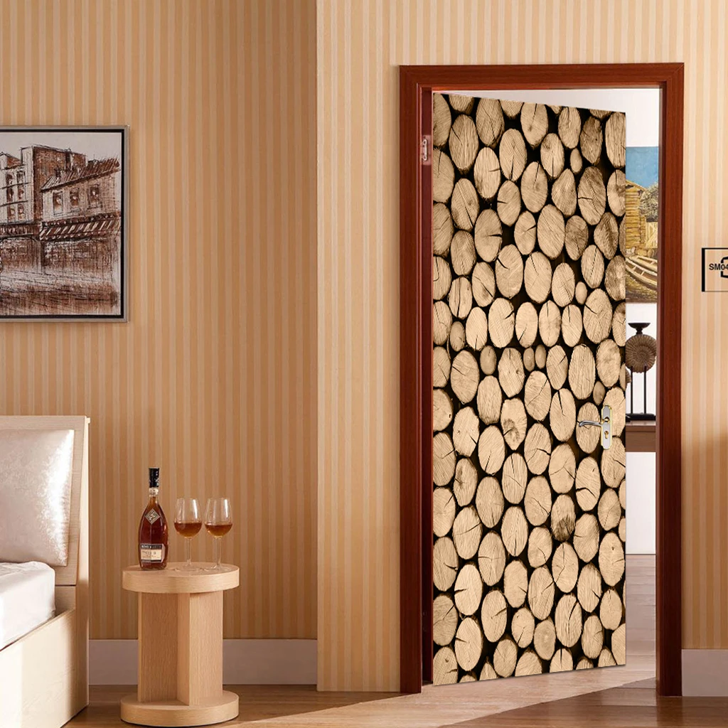 3D Door Wall Mural Sticker Window Cling Landscape Scene Decal Waterproof Vinyl Stickers for Window Cabinet Bathroom