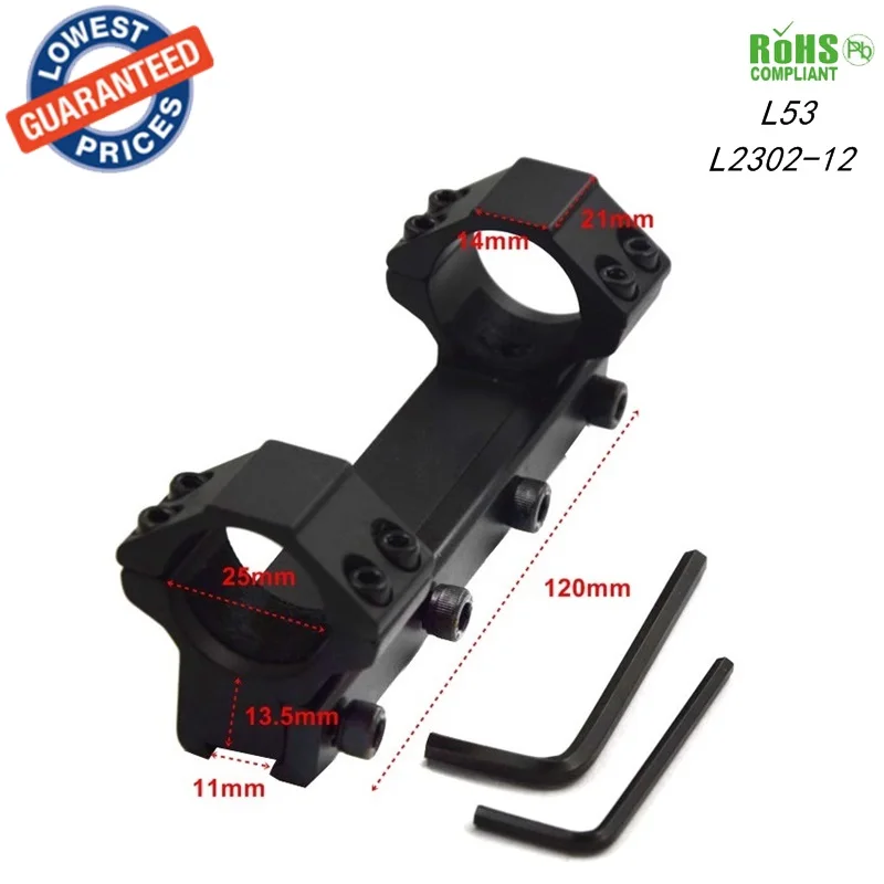 

1PC L53 120mm long tactical hunting mounts 25mm Scope Ring Fits 11mm Dual Ring Picatinny Weaver Rail Mount