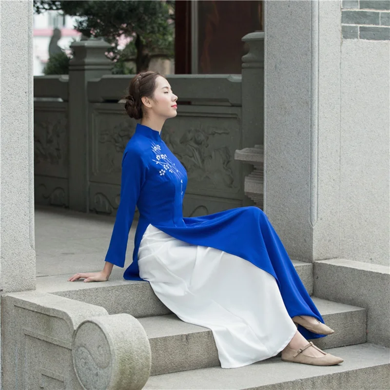 Современное китайское платье, китайский халат Qipao интернет-Китайский магазин женский халат De Soiree японское кимоно аозай вьетнамское платье AA4426