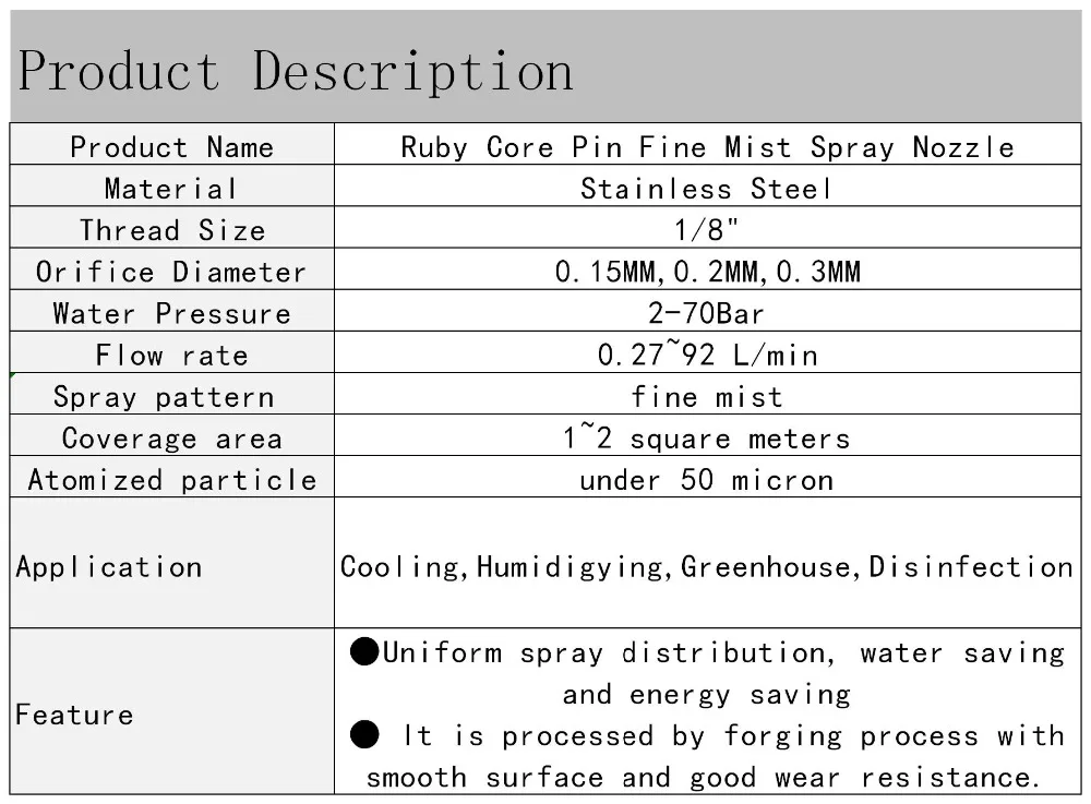 红宝石喷嘴描述