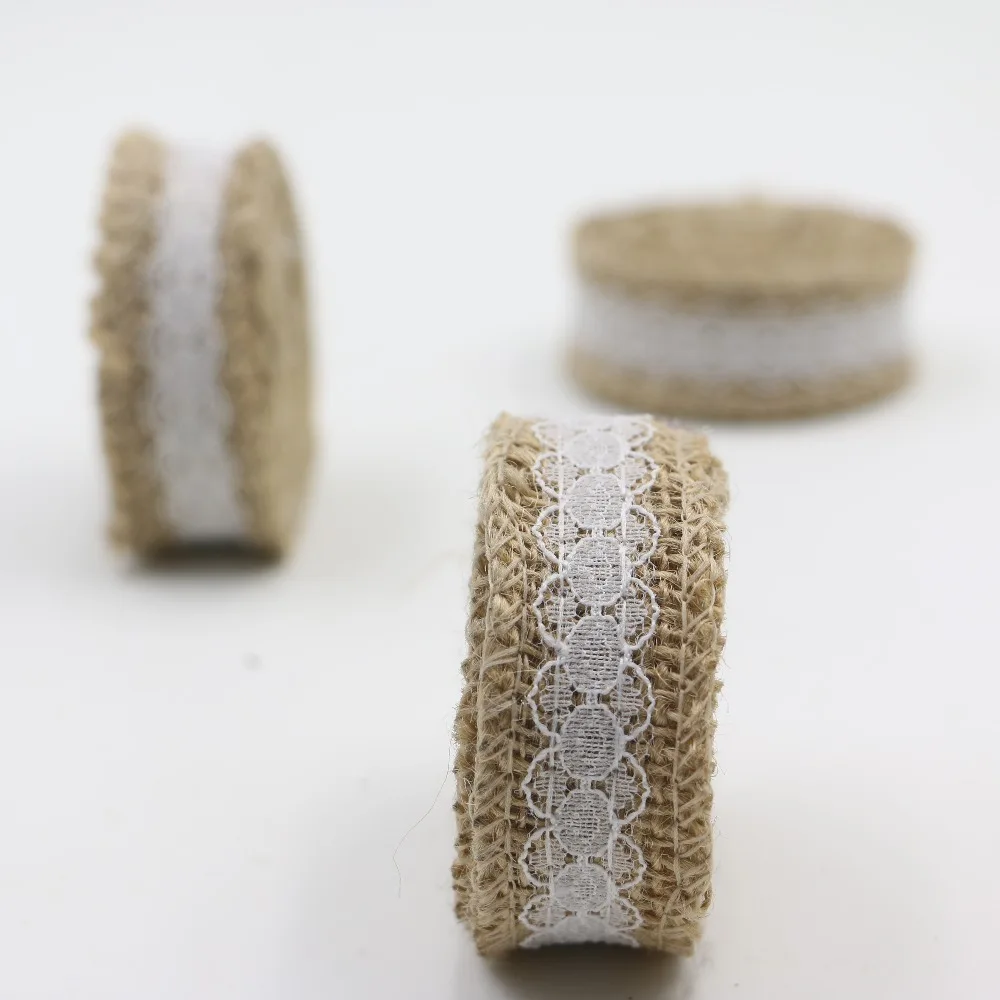 New-10M-Natural-White-Jute-Edge-Burlap-Hessian-Tape-Rustic-Ribbon-With-Trims-Vintage-Wedding-Decoration