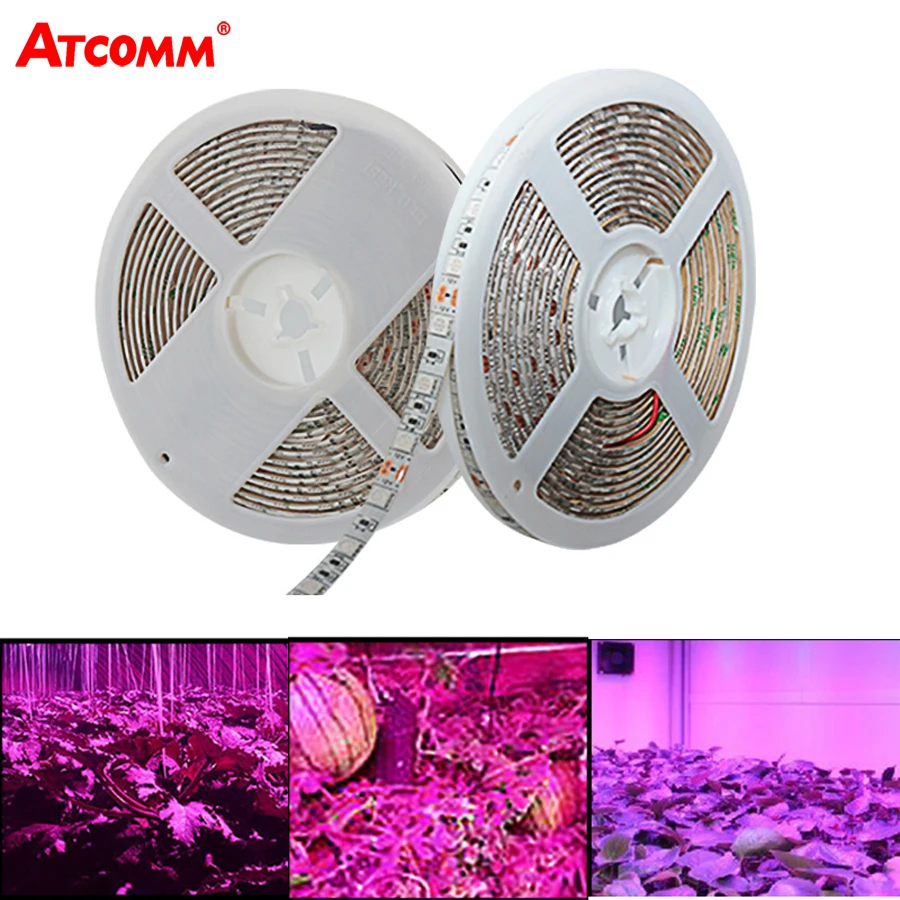 LED Plant Grow Lights Lamp SMD 5050 LED Strip Light DC 12V 5 Meters 300