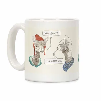 

Alpaca Bowl White 11 Ounce Ceramic Coffee Mug