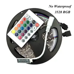 DC 12 В 3528 RGB Светодиодные ленты света 60 светодиодный/m rgb Водонепроницаемый IP65 IP20 лента лампа RGB Светодиодные ленты + 24Key Если пульт ДУ