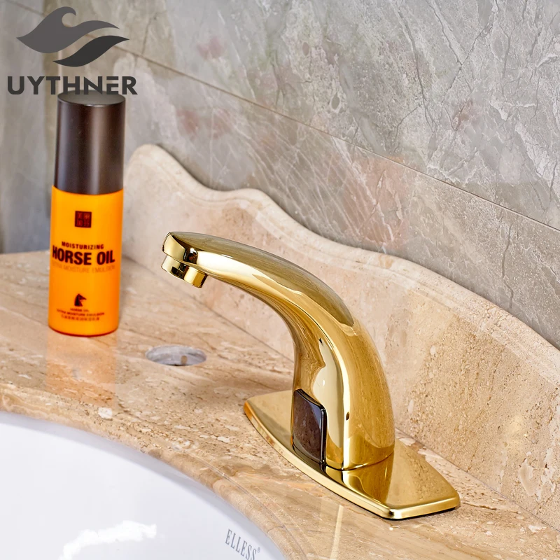 

Newly US Free Shipping Wholesale And Retail Deck Mount Luxury Golden Finish Single Handle Bathroom Sink Basin Faucet Mixer Tap