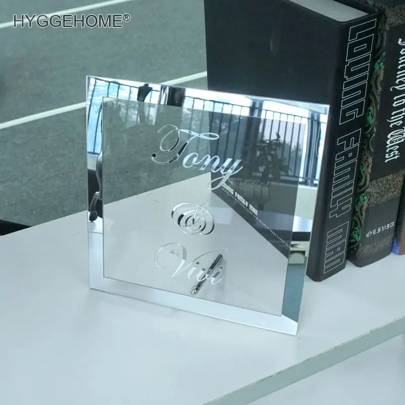 Cena Niestandardowe panna młoda nazwa rama lustra akrylowe lustrzane powitanie gości słowo znak Party Decor Favor płyta z paznokci dowolny język