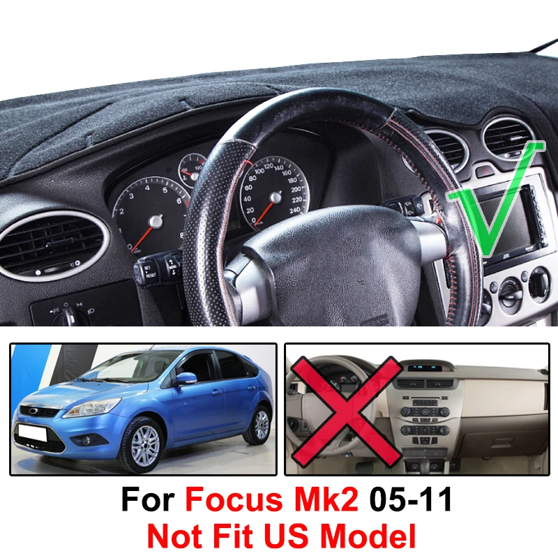 Коврик для приборной панели Xukey крышка Ford Focus 2 MK2 2005 2006 2007 2008 2009 2010 2011|mk2|mk2 focus |