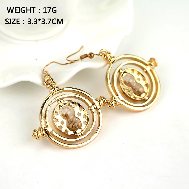 Movie Jewery Time Turner Earring Vintage Fashion Rotating Hourglass Drop Earrings For Women Charms Long Earrings Drop Earing