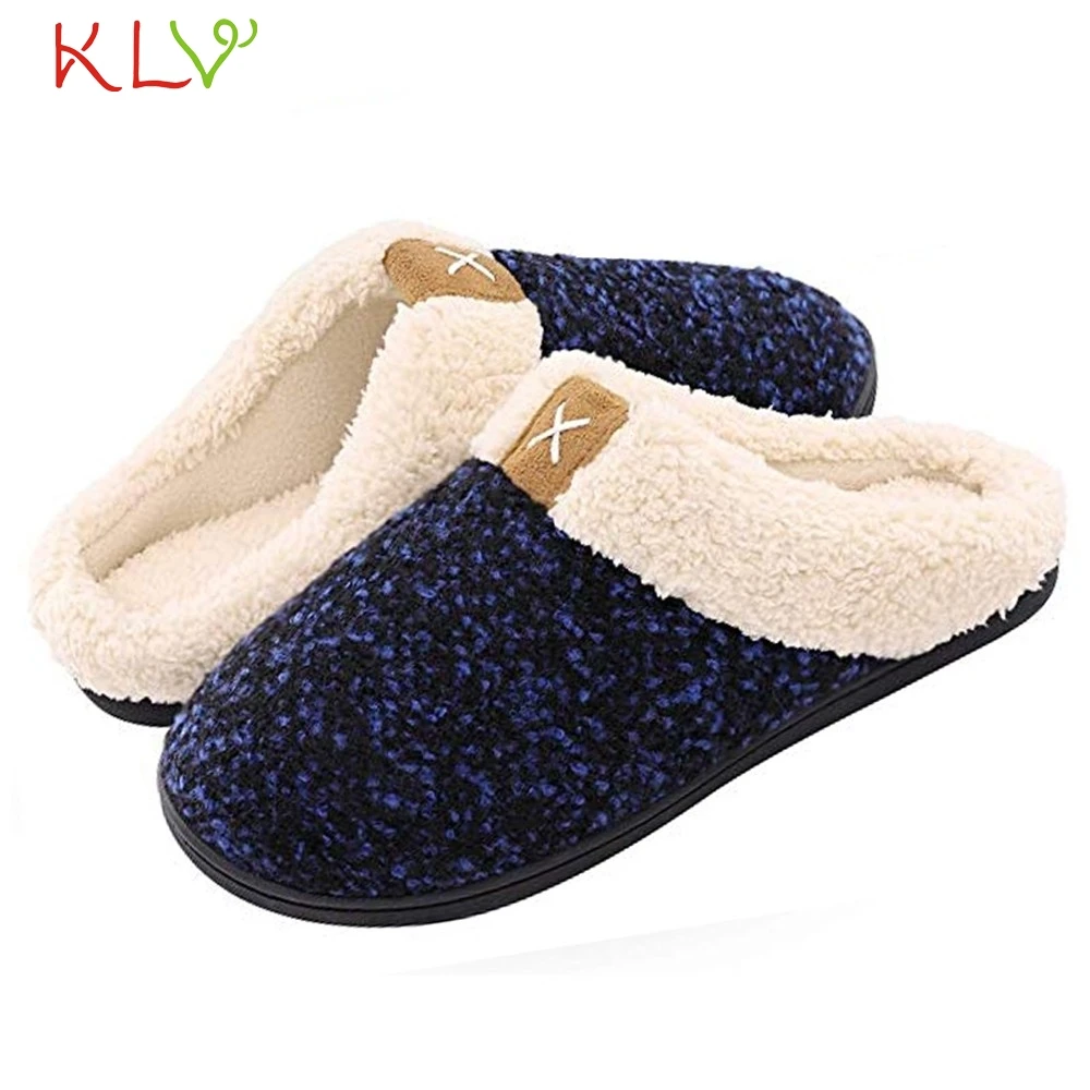 

Slippers Women Men Soft Cotton 2018 Interior House Plush Slippers Shoes Non-slip Floor Furry Slippers Shoes For Bedroom 18Dec5
