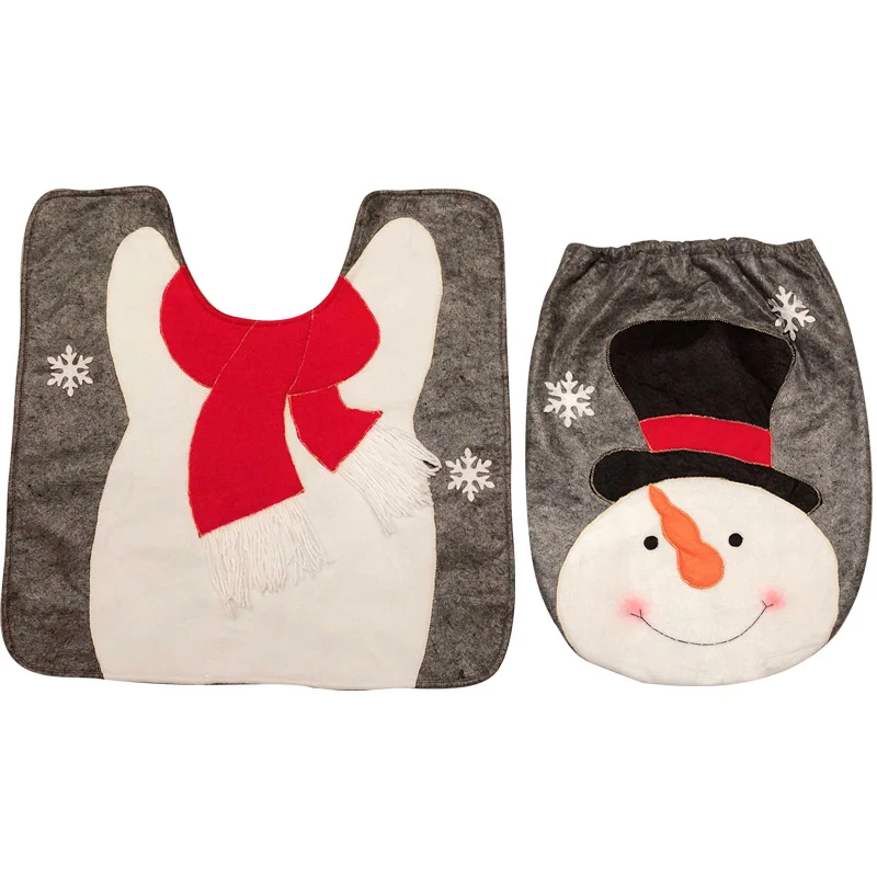 Рождественские украшения для дома, Санта Клаус, крышка для унитаза, новогоднее, Рождественское украшение, Новогоднее украшение, Navidad, подарки - Цвет: snowman 2PC