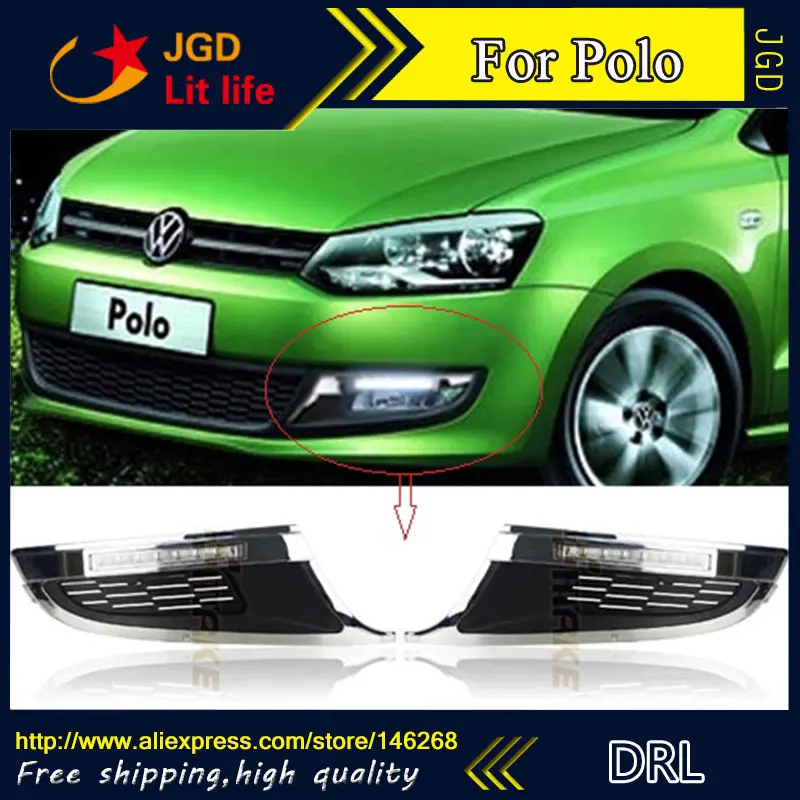 Free shipping ! 12V 6000k LED DRL Daytime running light for VW Polo 2011 2012 fog lamp frame Fog light Car styling Free shipping ! 12V 6000k LED DRL Daytime running light for VW Polo 2011 2012 fog lamp frame Fog light Car styling